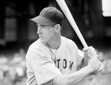 ** FILE ** Ted Williams, slugging Boston Red Sox outfielder, is shown in a posed profile batting stance at Yankee Stadium in New York in this May 23, 1941 photo. Williams, the Boston Red Sox revered and sometimes reviled ``Splendid Splinter'' and baseball's last .400 hitter, died Friday, July 5, 2002, of cardiac arrest at Citrus County Memorial Hospital in Inverness, Fla., said hospital spokeswoman Rebecca Martin. He was 83. (AP Photo/Ted Sande)
